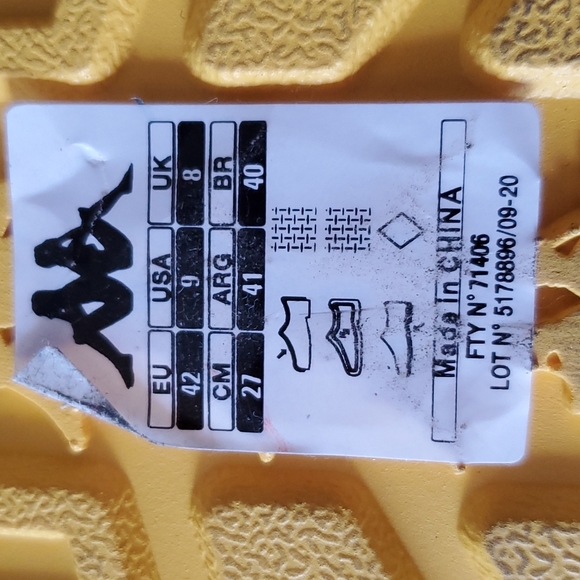 Kappa Unisex 222 Banda Mitel 4 Yellow-White Sandal Slide Size 9 - Picture 8 of 12